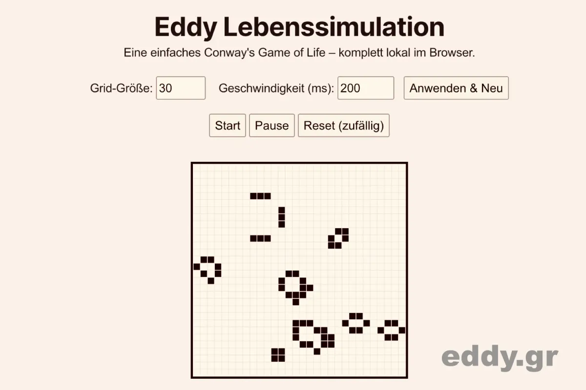 Kleine Lebenssimulation in JavaScript